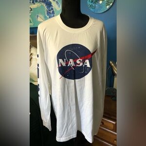 White Ling Sleeve NASA Logo T-Shirt Sz. 2XL